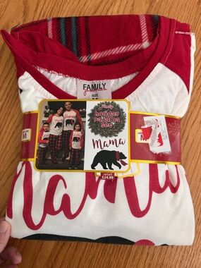 Family Pajama Set - Red and White Mama Bear Set